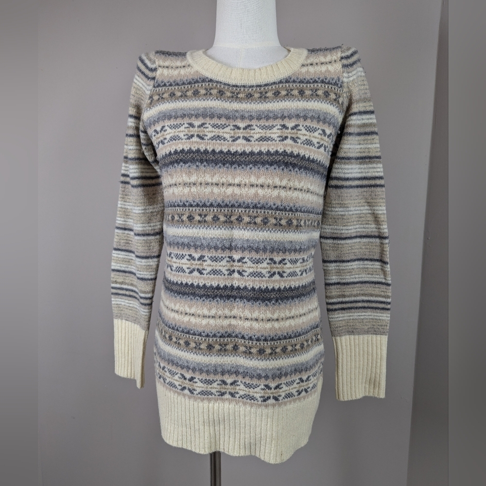 Telluride Lambswool Blend Fair Isle Sweater – Women’s Small Cozy Winter Knit